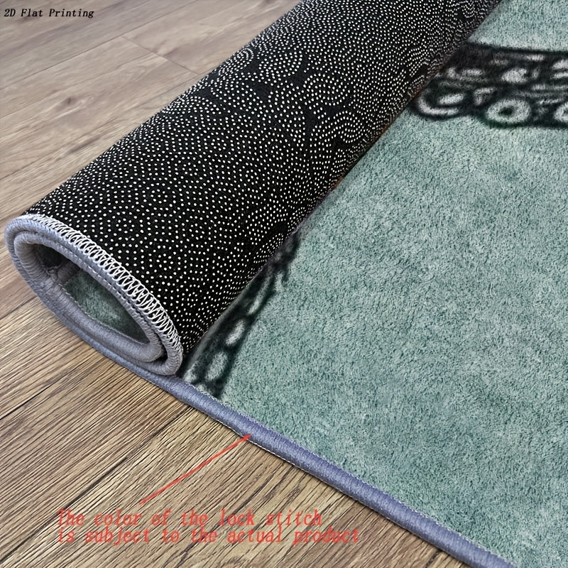 Tapis de salle de bain pieuvre, velours bouclé