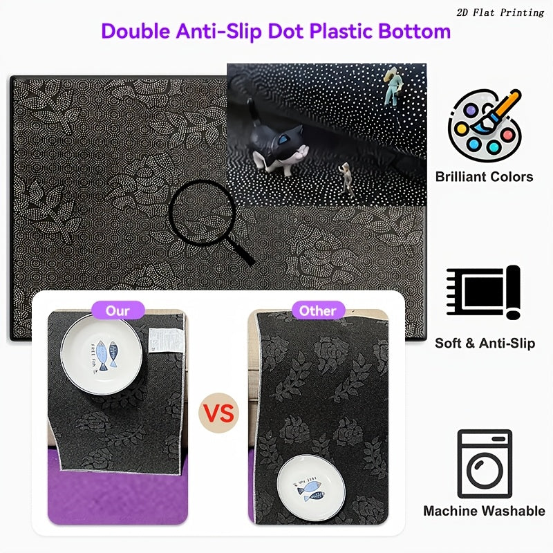 Tapis de salle de bain pieuvre, velours bouclé