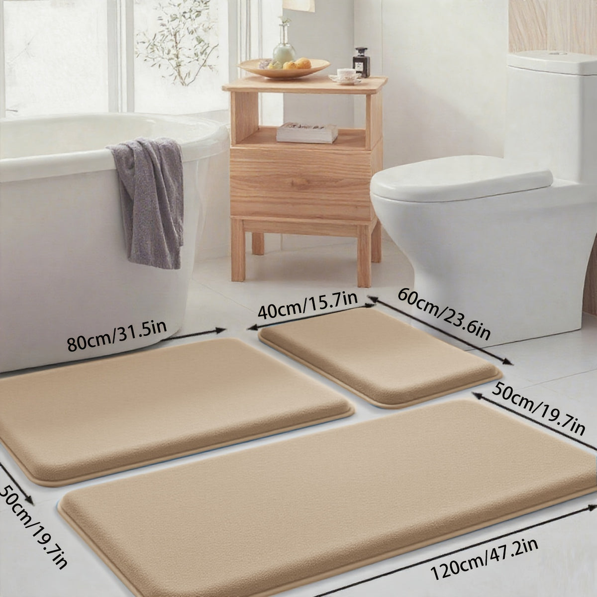 【Beige】 / 50*120+50*80+40*60cm
