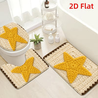 Ensemble 3 tapis de salle de bain étoile au crochet