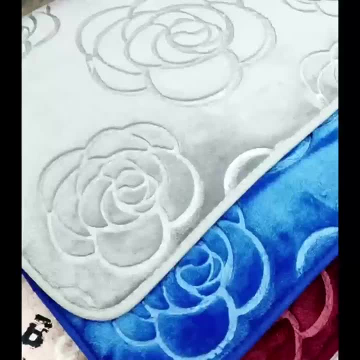 Tapis de salle de bain en relief, ensemble 3 pièces