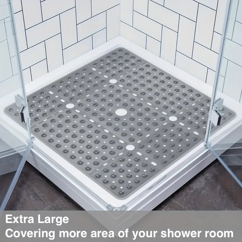 Grand tapis de douche carré en PVC, 238 ventouses