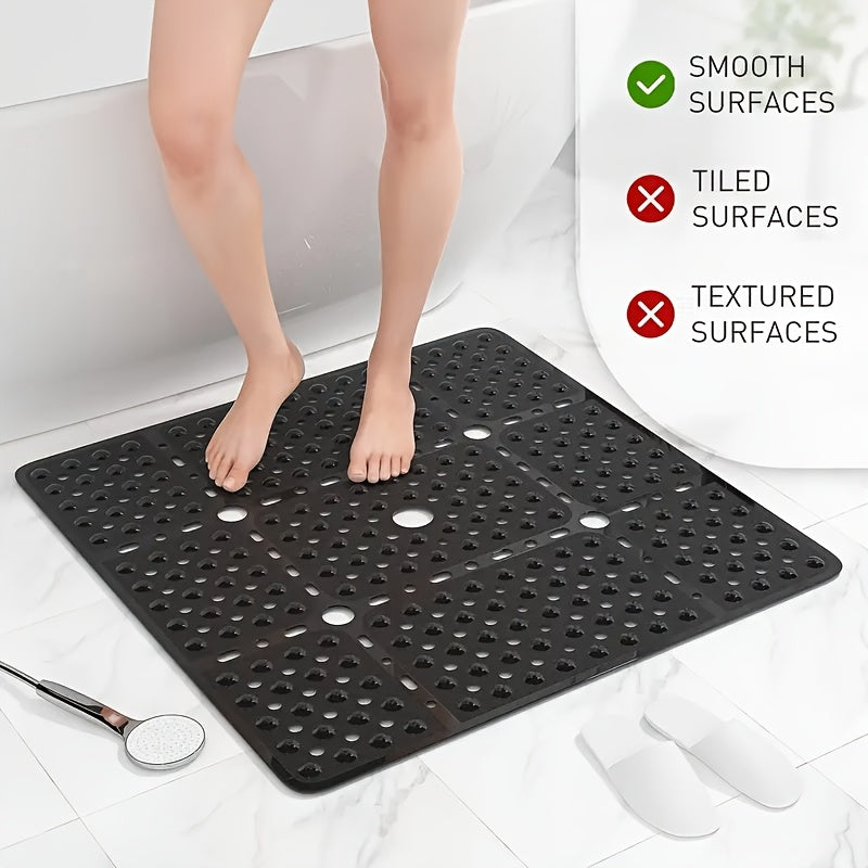 Grand tapis de douche carré en PVC, 238 ventouses