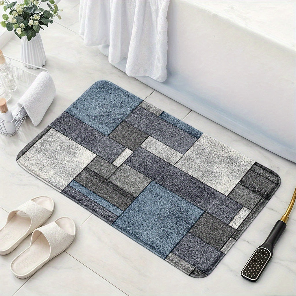 Tapis de salle de bain, blocs imprimés