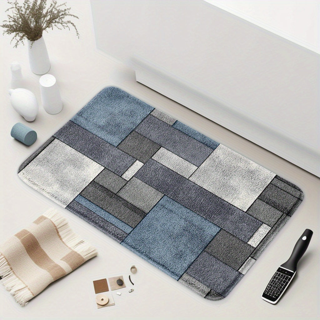 Tapis de salle de bain, blocs imprimés