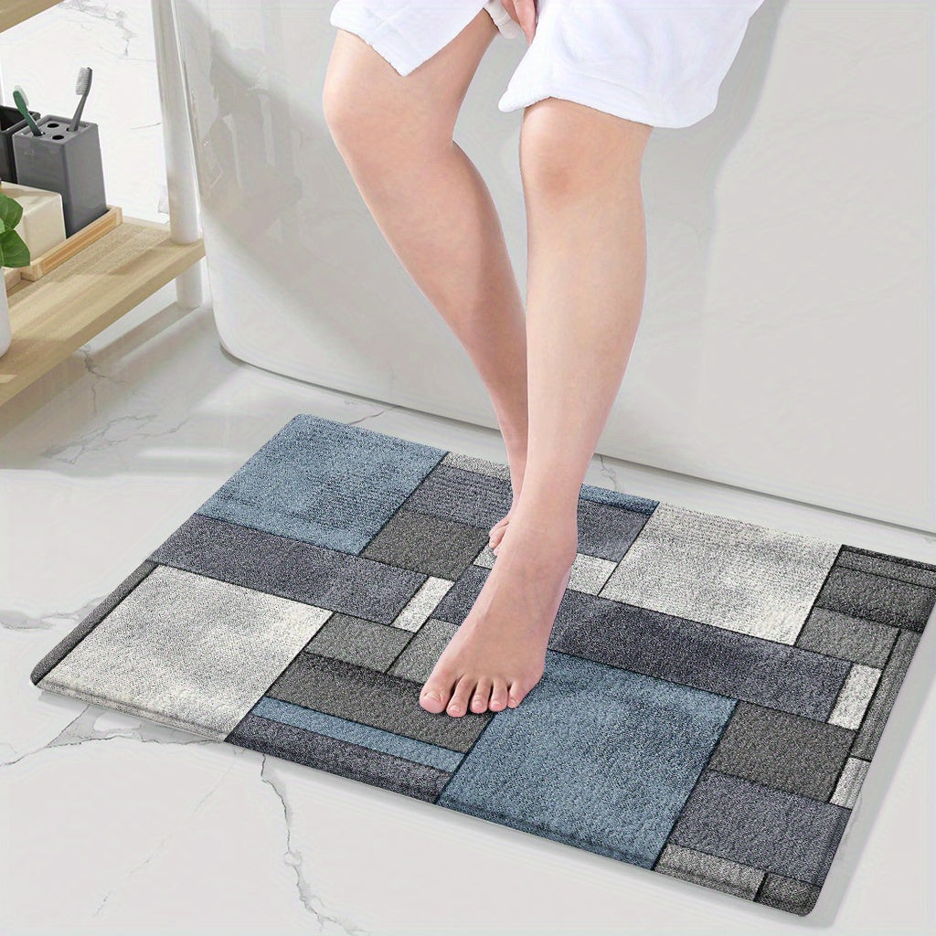 Tapis de salle de bain, blocs imprimés