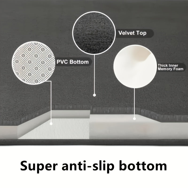 Lot de 2 tapis de salle de bain en mousse à mémoire de forme