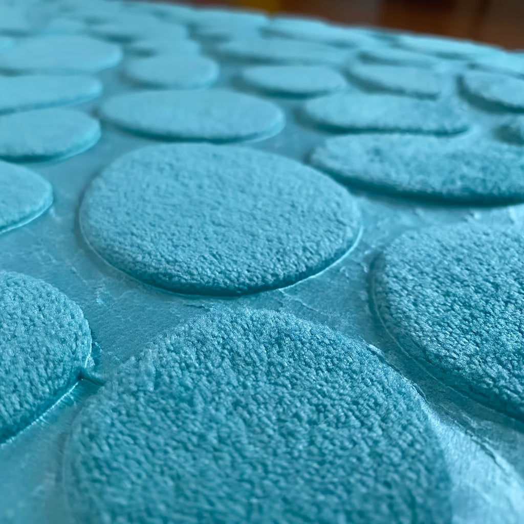 Tapis de salle de bain relief galets, ensemble de 3 pièces