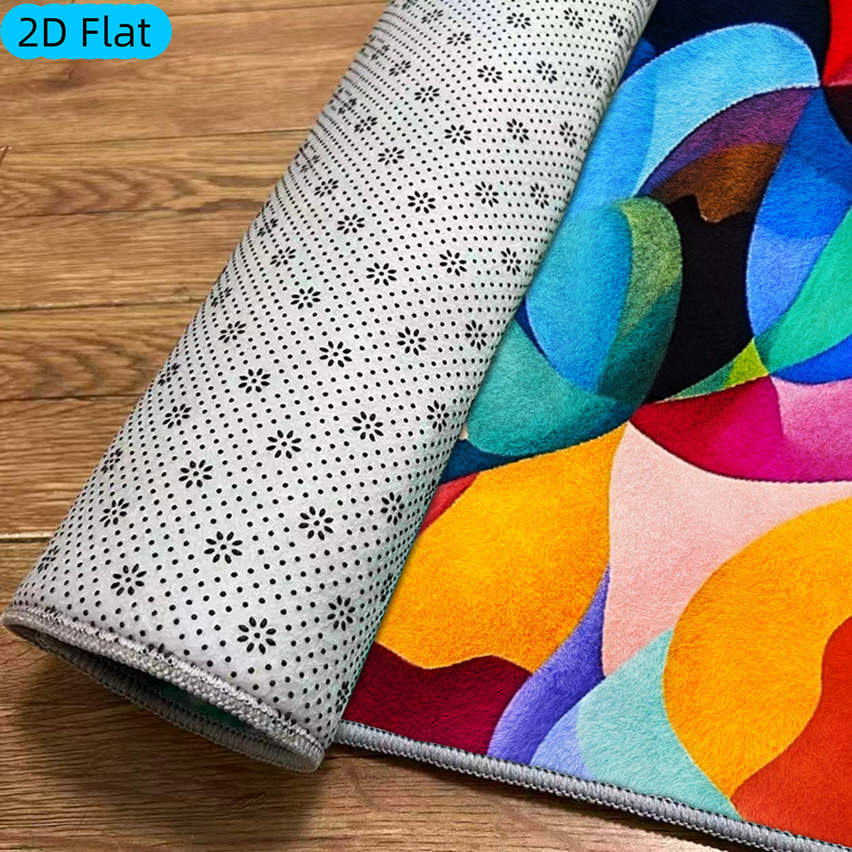 Tapis de salle de bain abstrait, plat et picoté