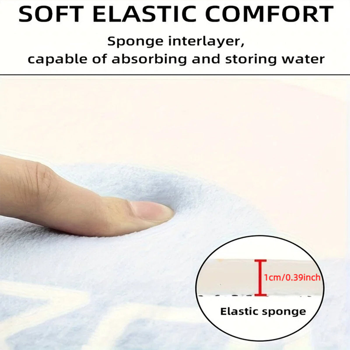 Tapis de salle de bain abstrait, plat et picoté