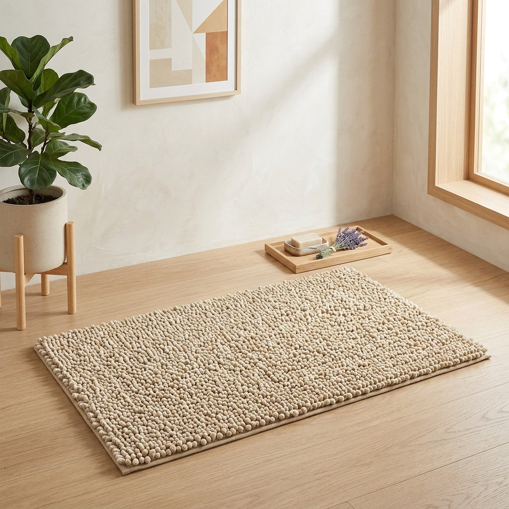 Tapis de bain chenille, dos TPR