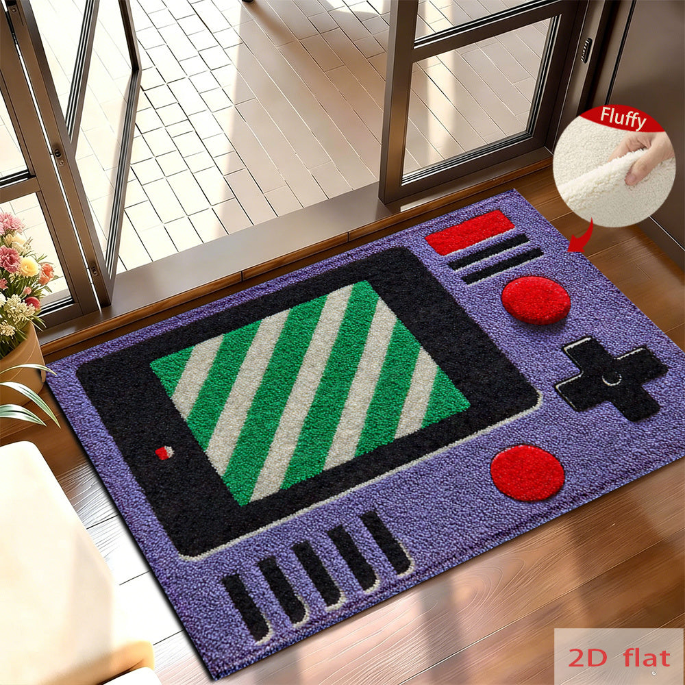 Tapis de salle de bain à motif console de jeu rétro