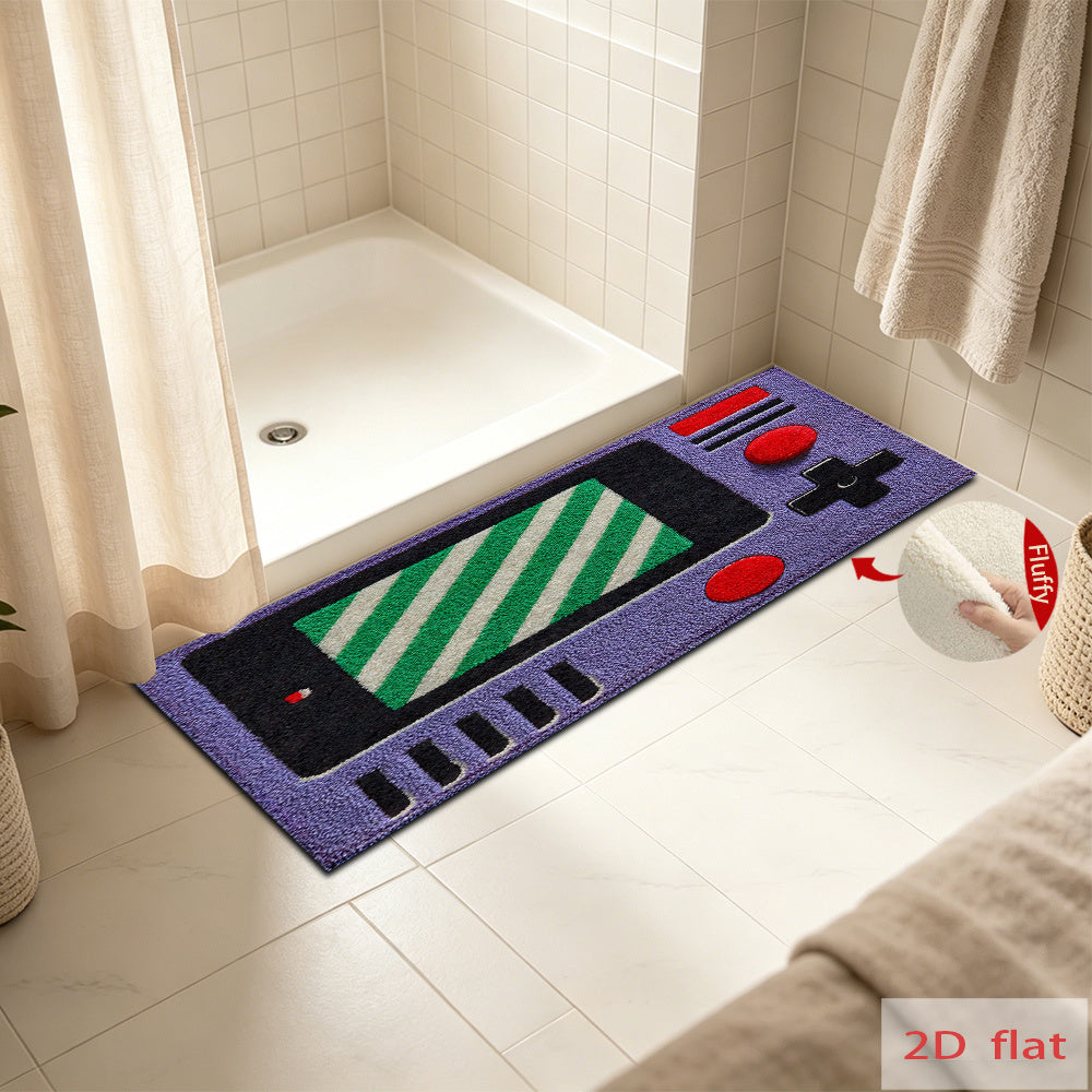 Tapis de salle de bain à motif console de jeu rétro
