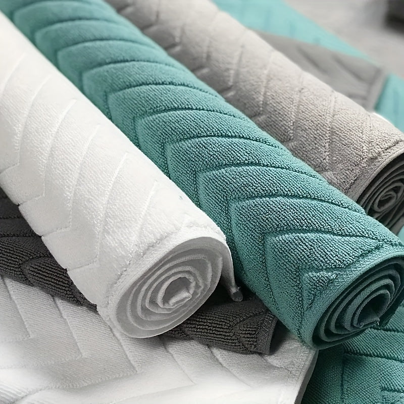 Tapis de bain coton chevrons, lot de 2