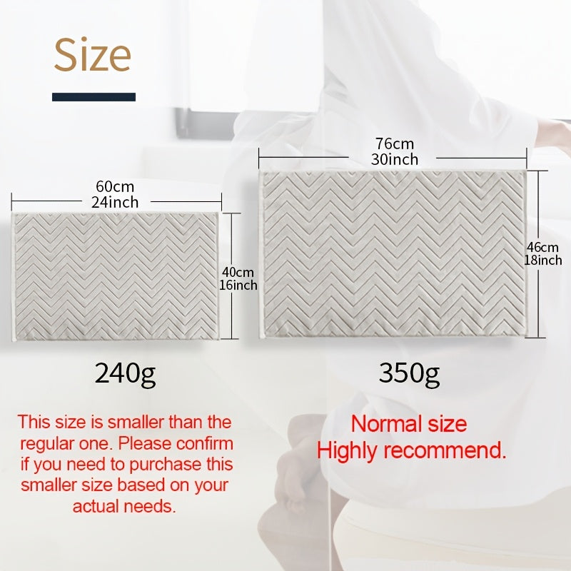 Tapis de bain coton chevrons, lot de 2