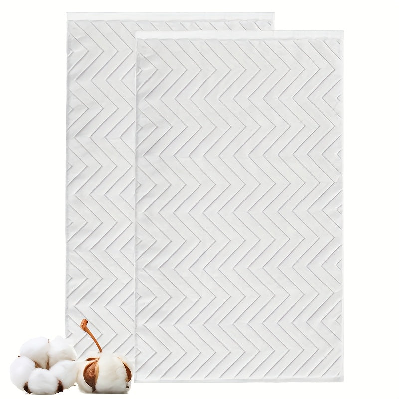 Tapis de bain coton chevrons, lot de 2