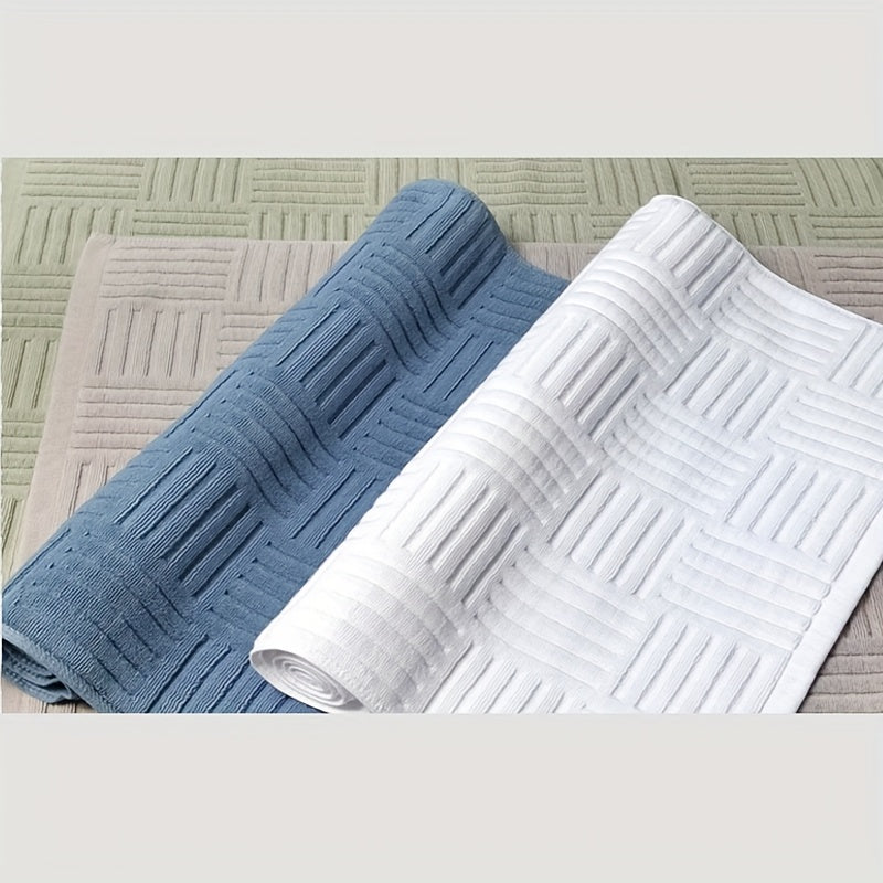 Tapis de bain en coton gaufré vannerie, 850 g/m²