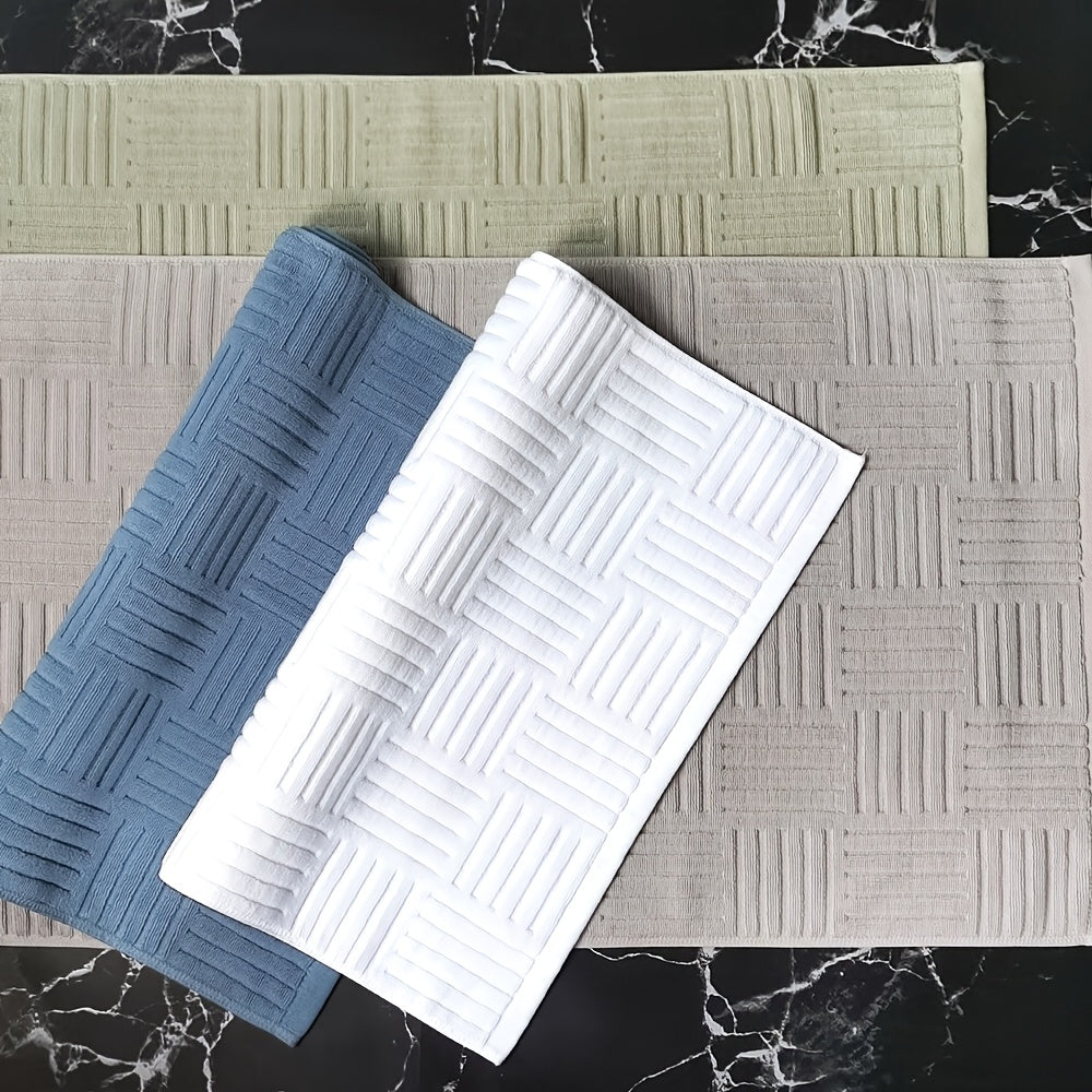 Tapis de bain en coton gaufré vannerie, 850 g/m²