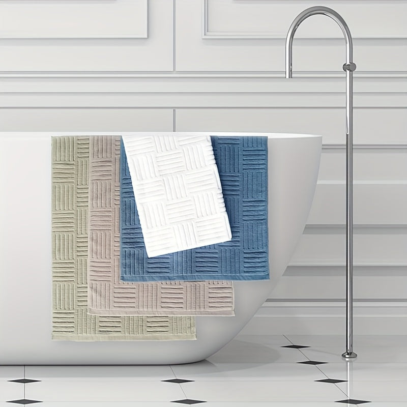 Tapis de bain en coton gaufré vannerie, 850 g/m²