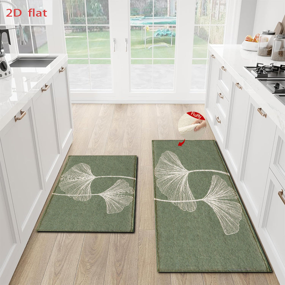 Tapis de salle de bain deux feuilles de ginkgo
