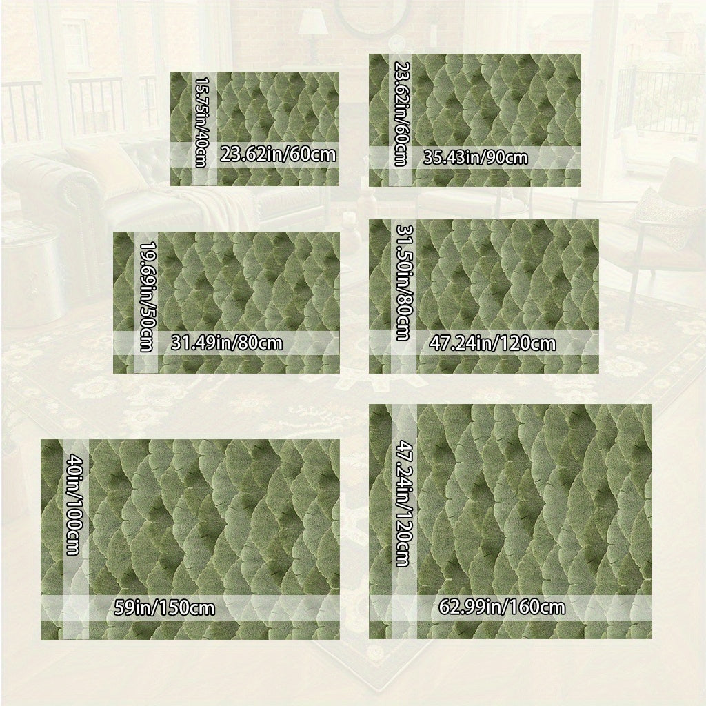 Tapis de salle de bain feuilles de ginkgo en relief