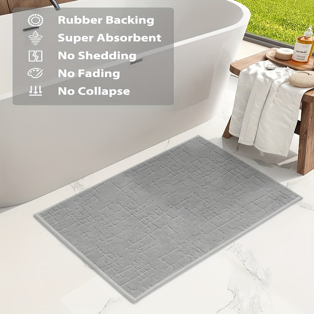 Tapis de bain relief craquelé, dos caoutchouc
