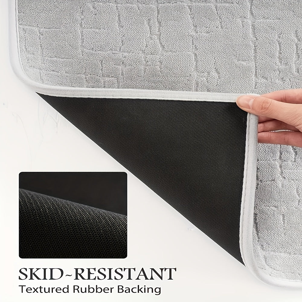 Tapis de bain relief craquelé, dos caoutchouc