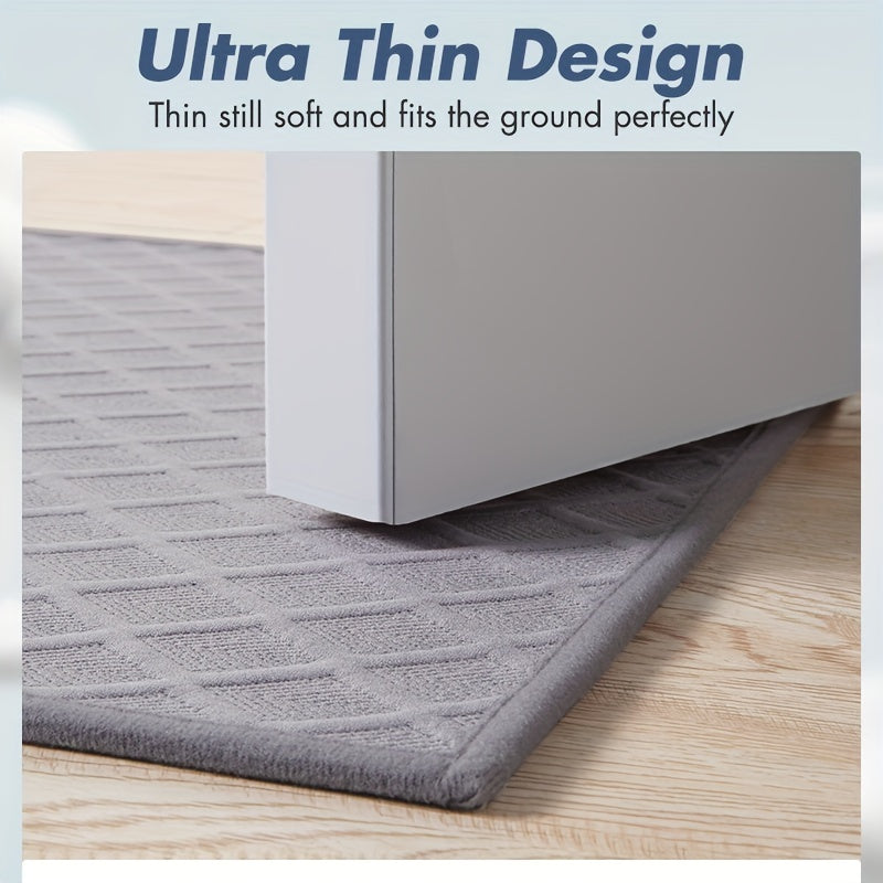 Tapis de bain ultra fin à losanges, absorption en 3 secondes