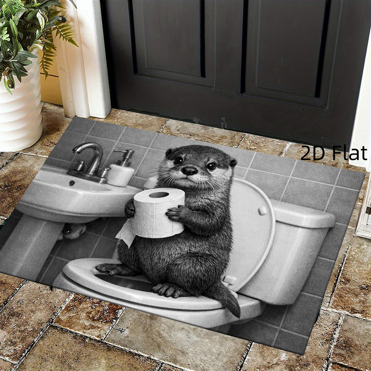 Tapis de salle de bain loutre en et humoristique
