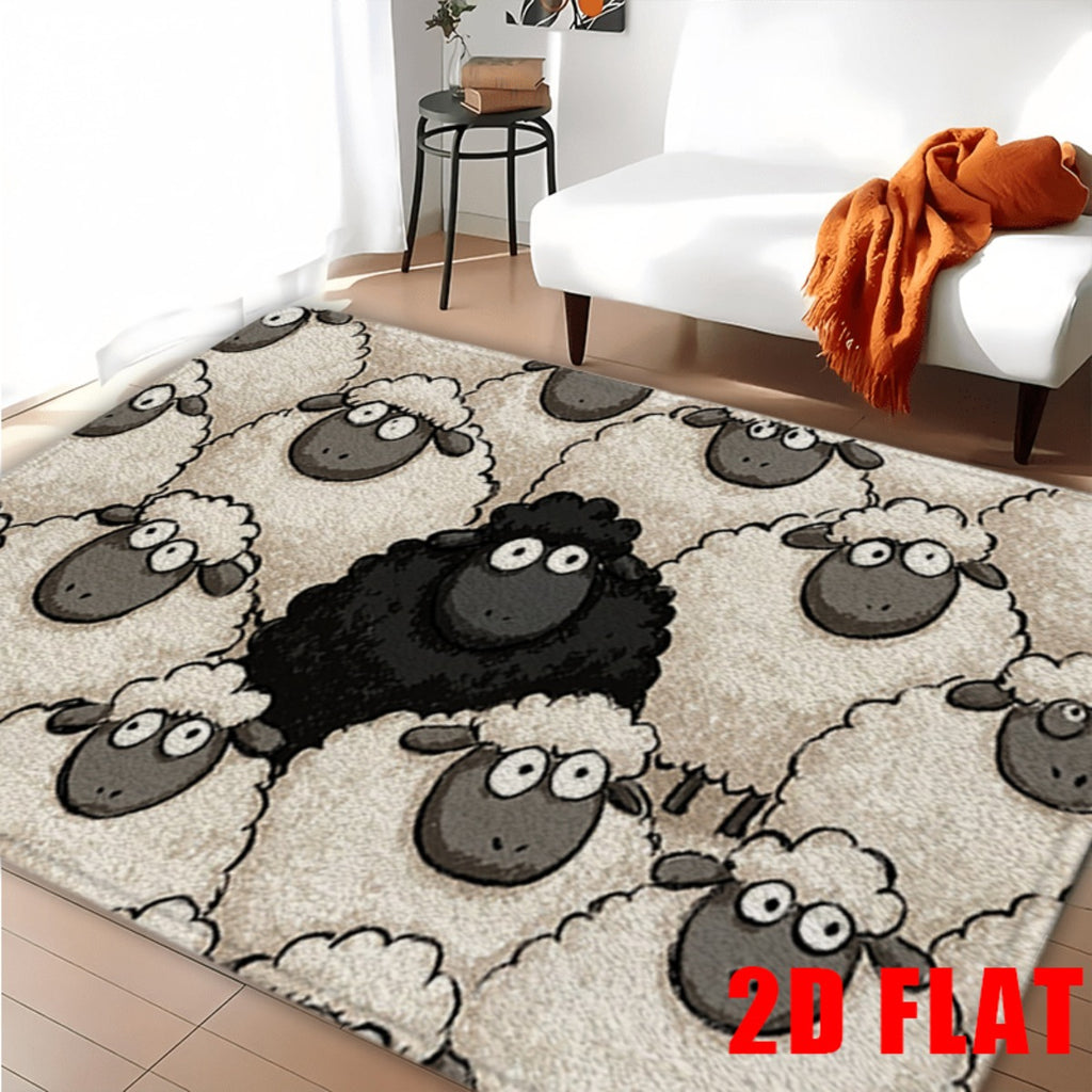 Tapis de salle de bain à motif moutons, jusqu'à 160 cm