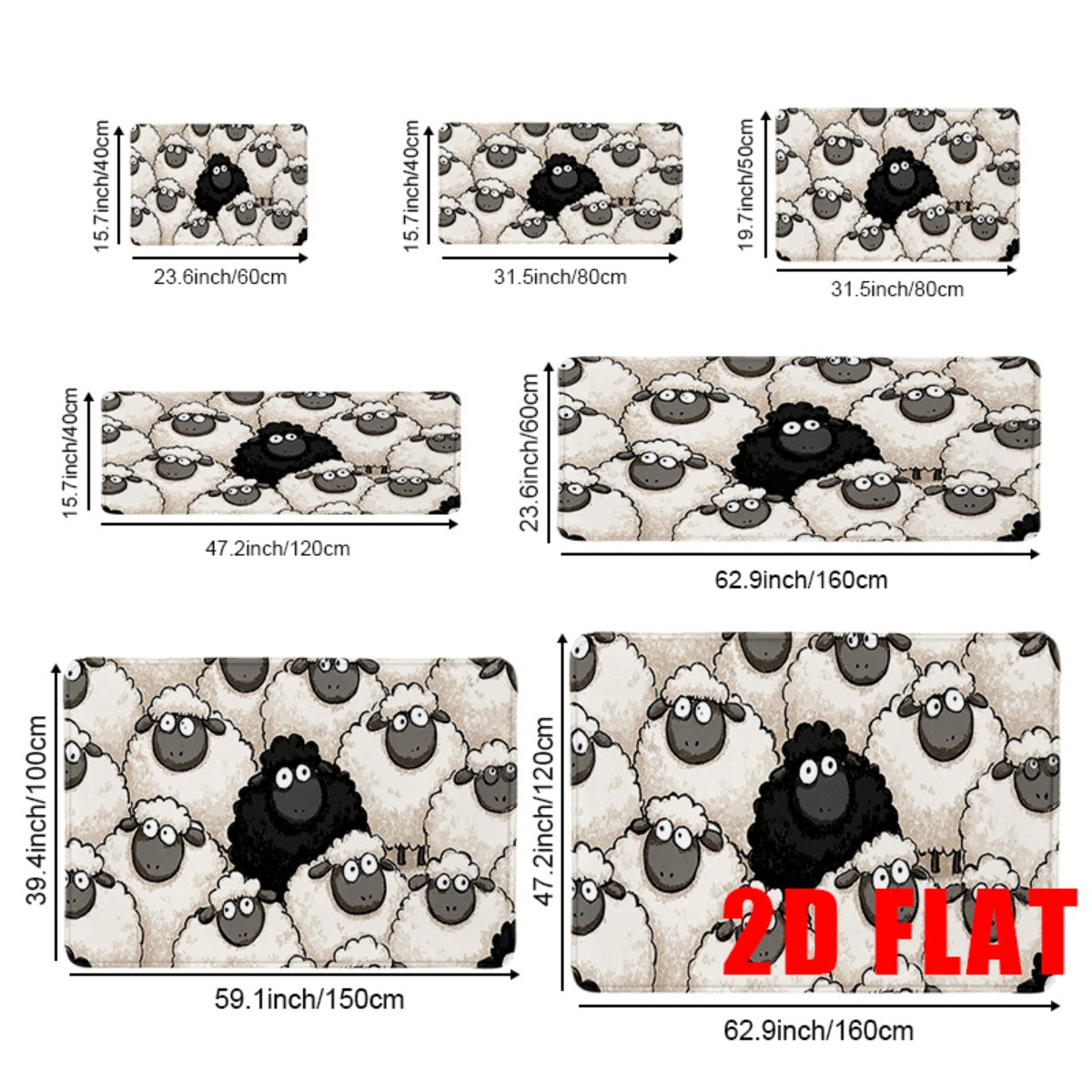 15.7 po x 31.5 po (40 x 80 cm)