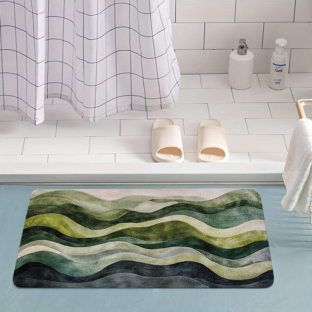 Tapis de salle de bain à ondes mousse et profond