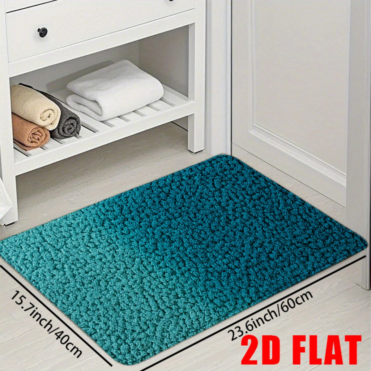 Tapis de salle de bain uni, grand format