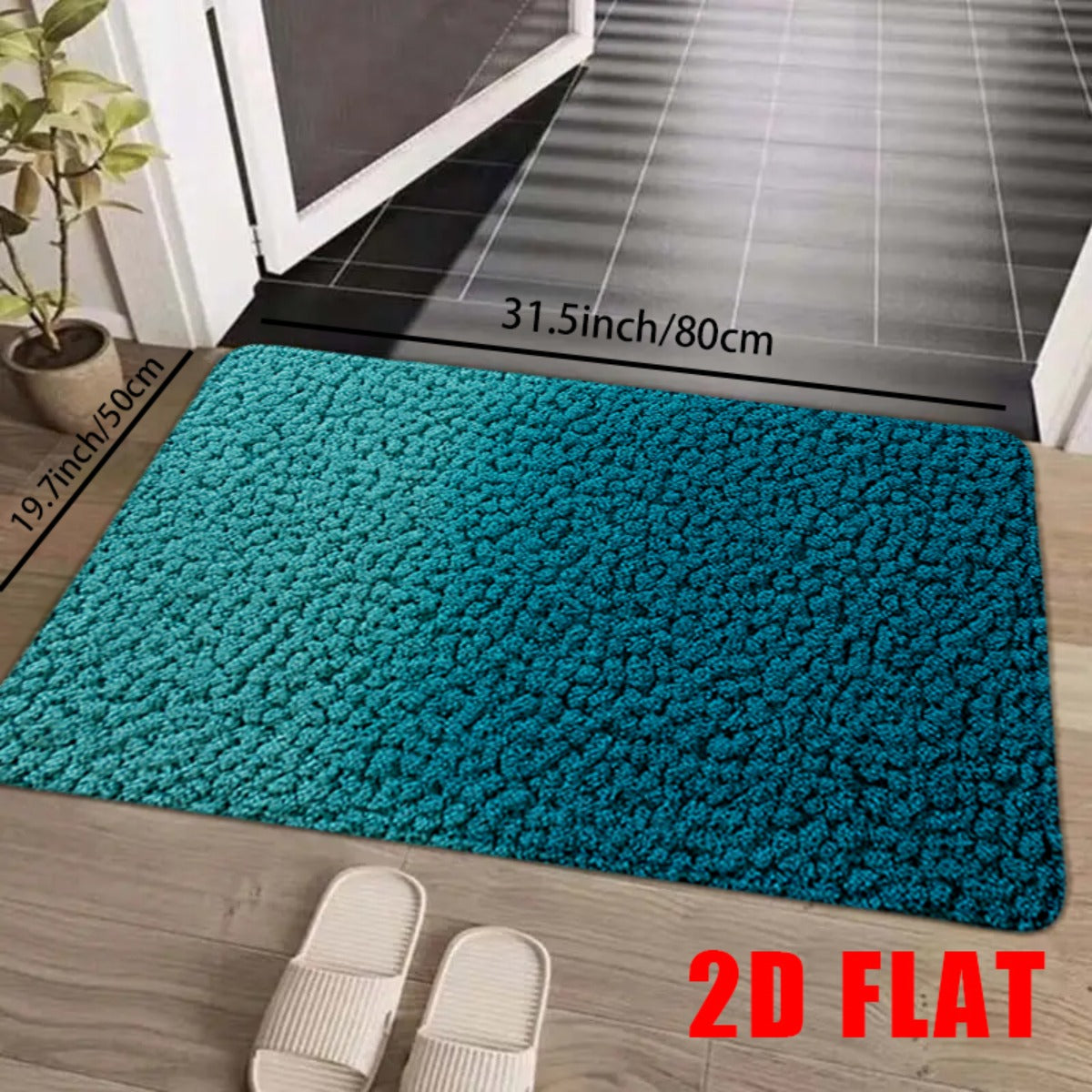 Tapis de salle de bain uni, grand format