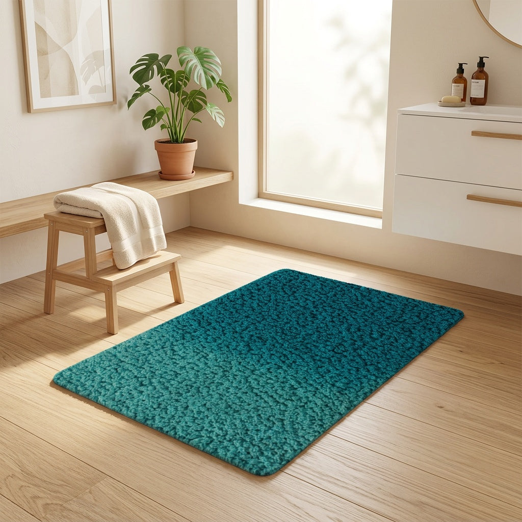 Tapis de salle de bain uni, grand format