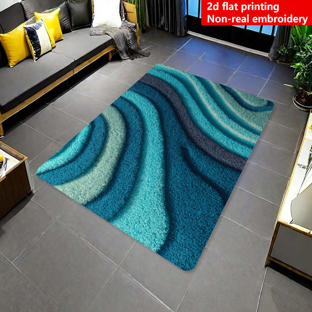 Tapis de salle de bain, ondes en trompe- 'œil