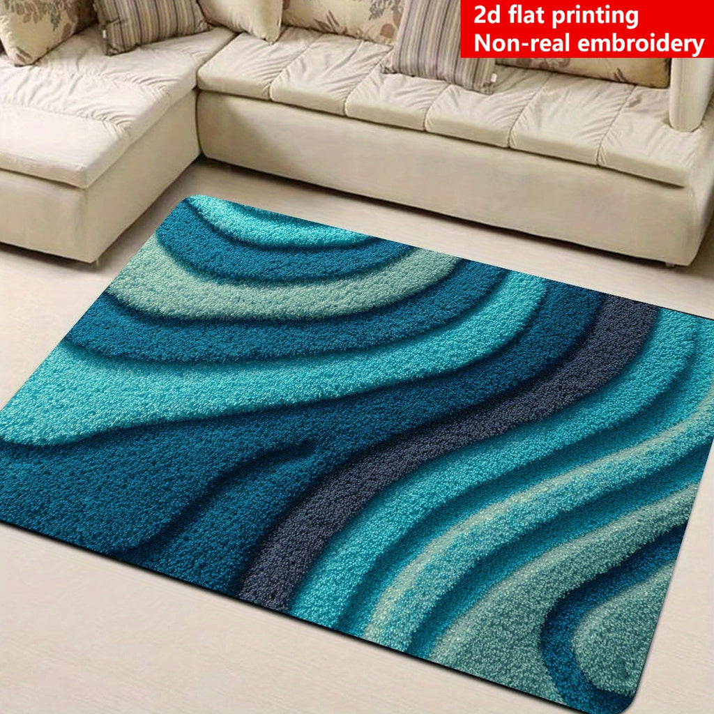 Tapis de salle de bain, ondes en trompe- 'œil