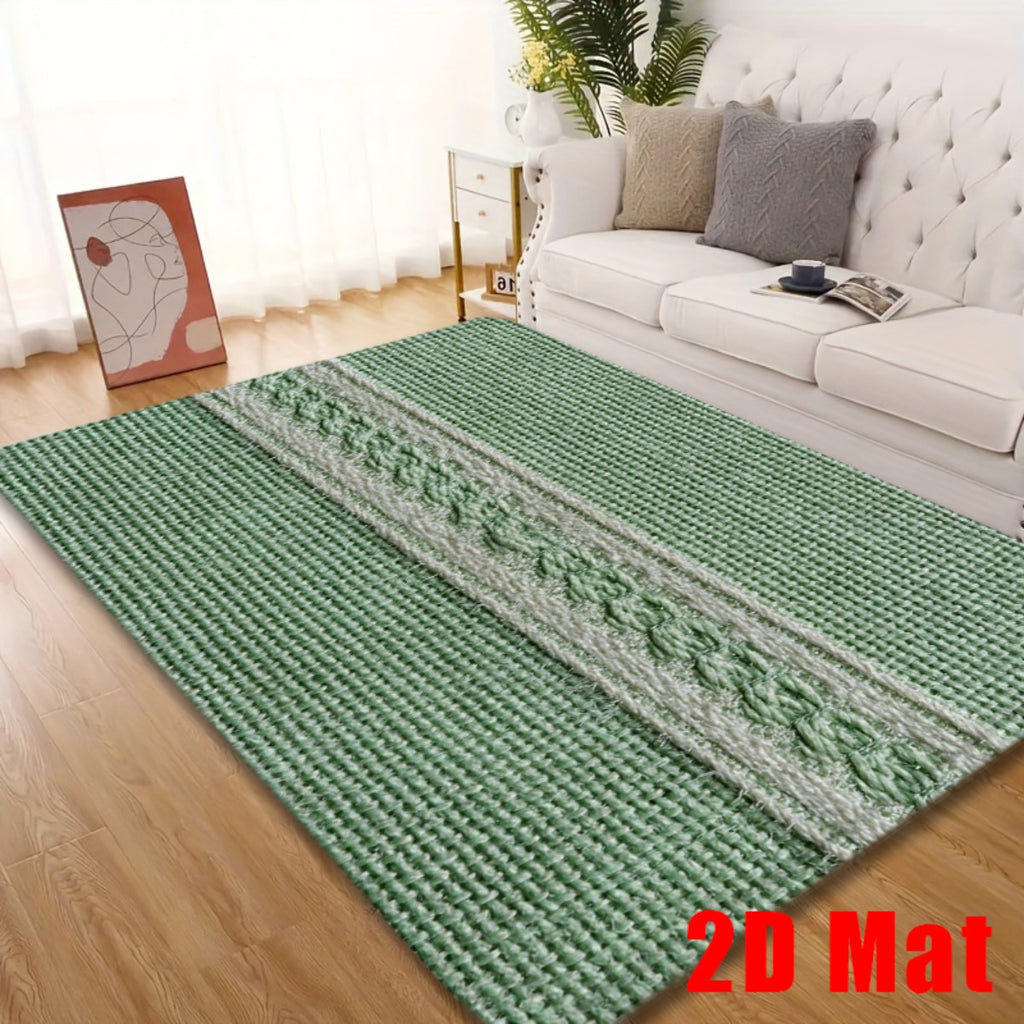 Tapis de salle de bain à torsade écrue centrale