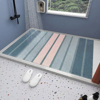 Tapis de salle de bain à boucles PVC, rayures dégradé