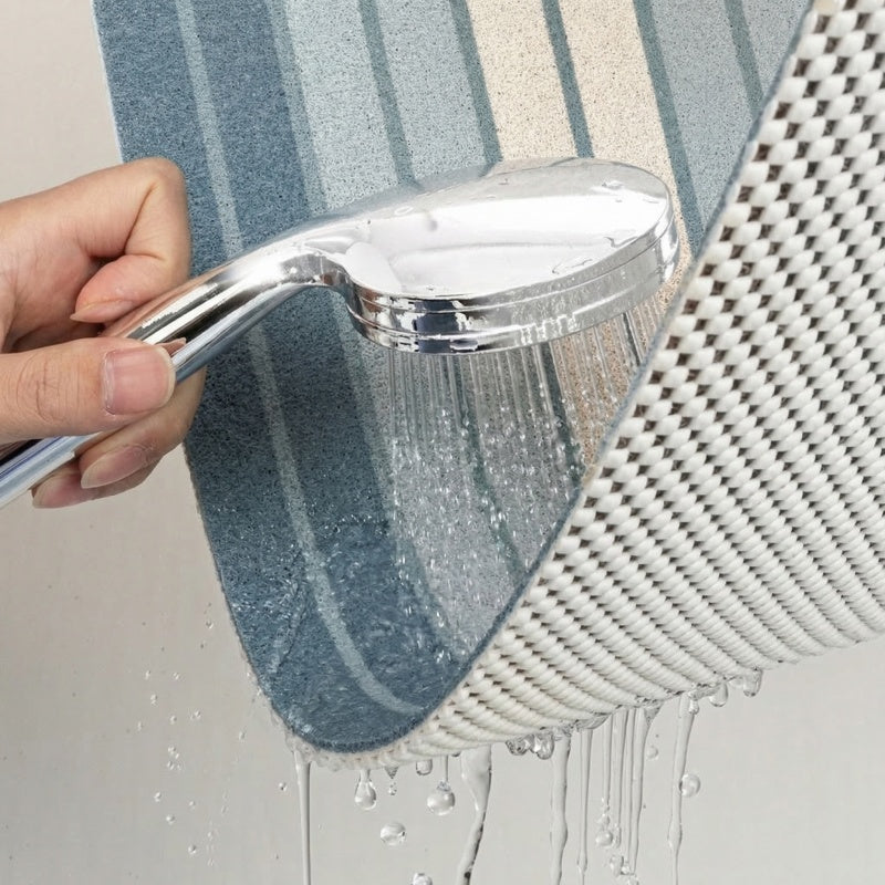 Tapis de salle de bain à boucles PVC, rayures dégradé