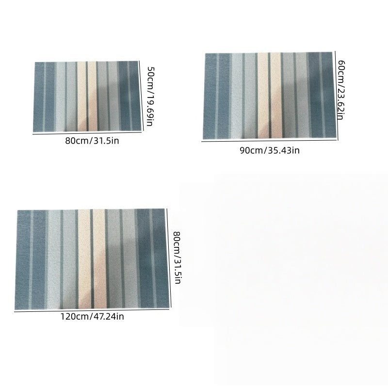 Tapis de salle de bain à boucles PVC, rayures dégradé
