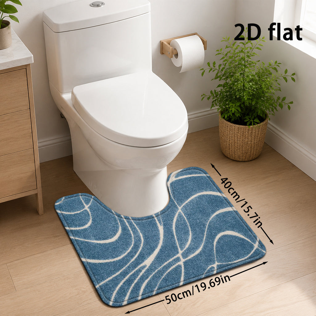Tapis contour WC à lignes courbes, plat