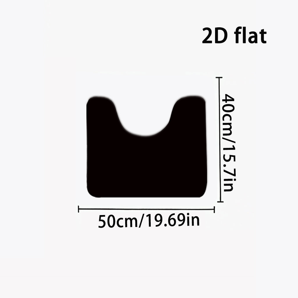 Tapis contour WC à lignes courbes, plat