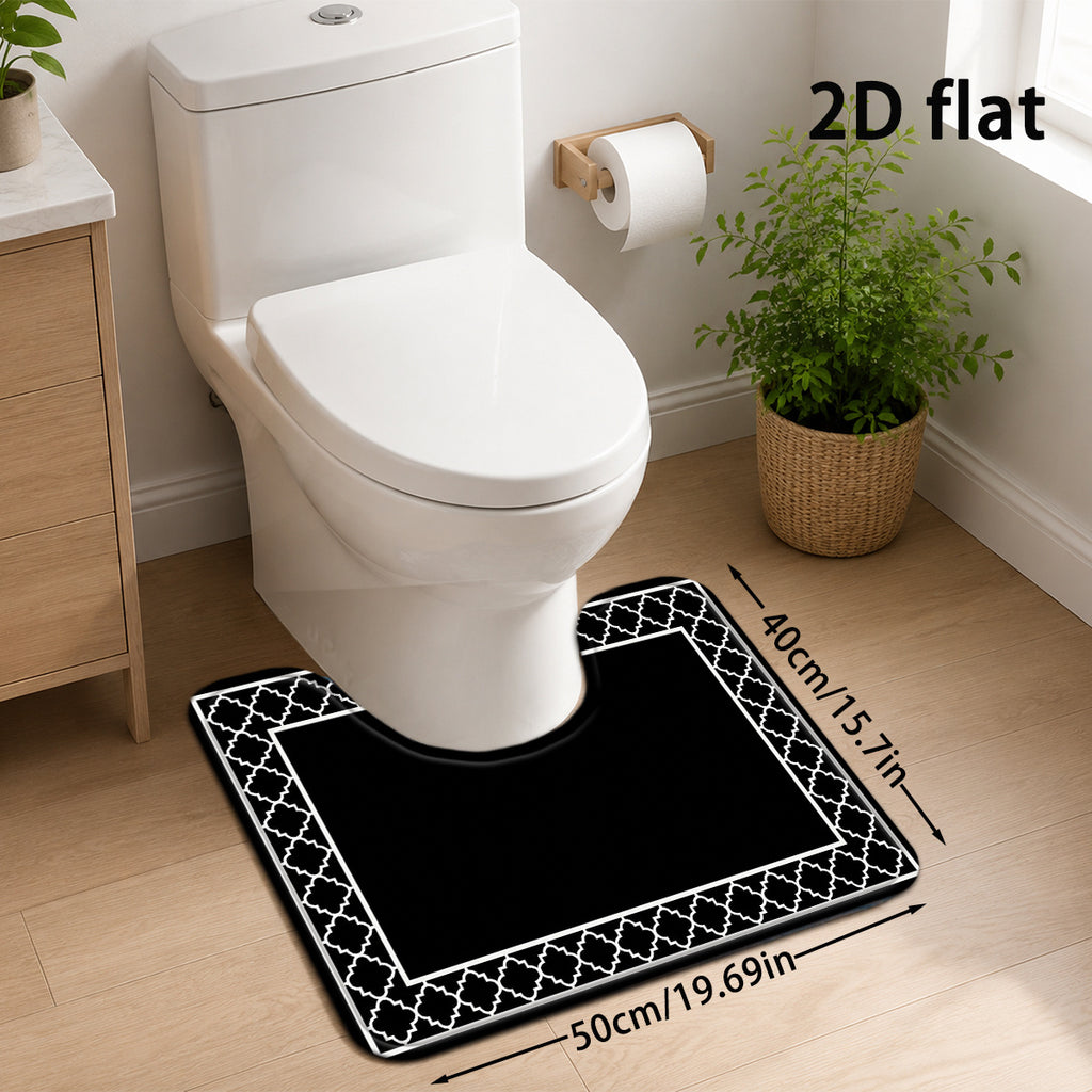 Tapis contour WC plat, bordure marocaine