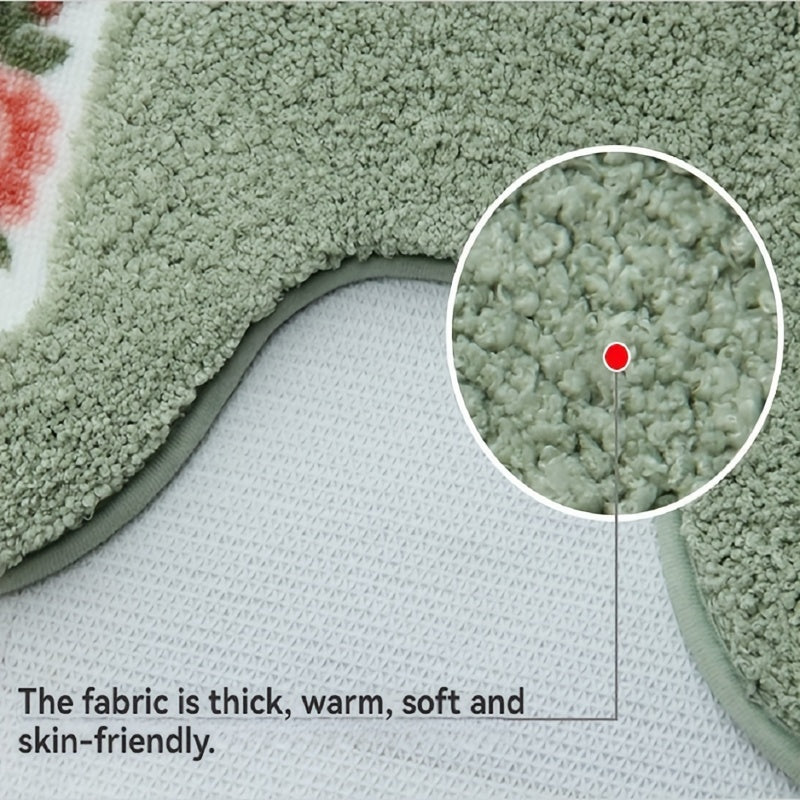 Tapis contour WC à guirlande, velours tufté