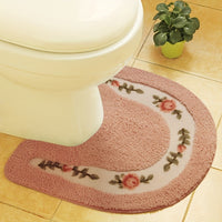 Tapis contour WC à guirlande, velours tufté