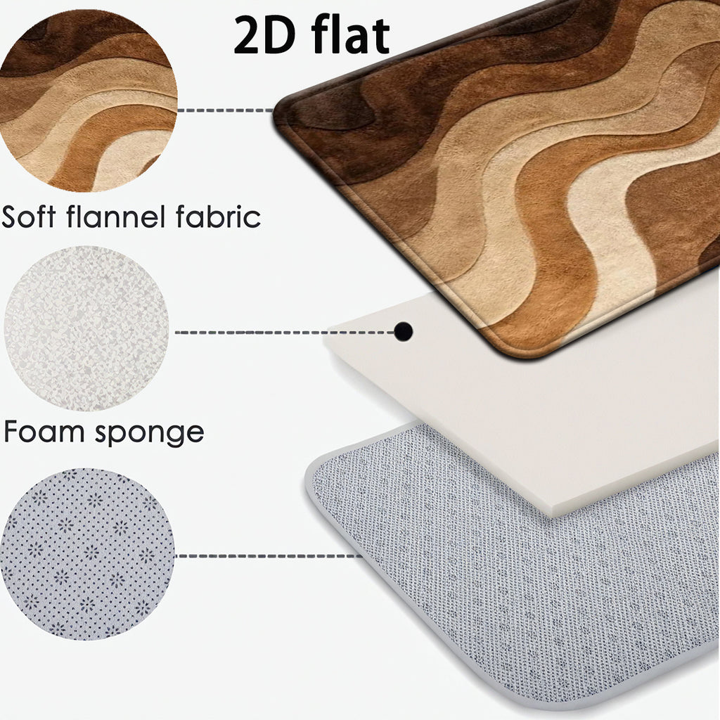 Tapis contour WC à vagues, âme de mousse éponge