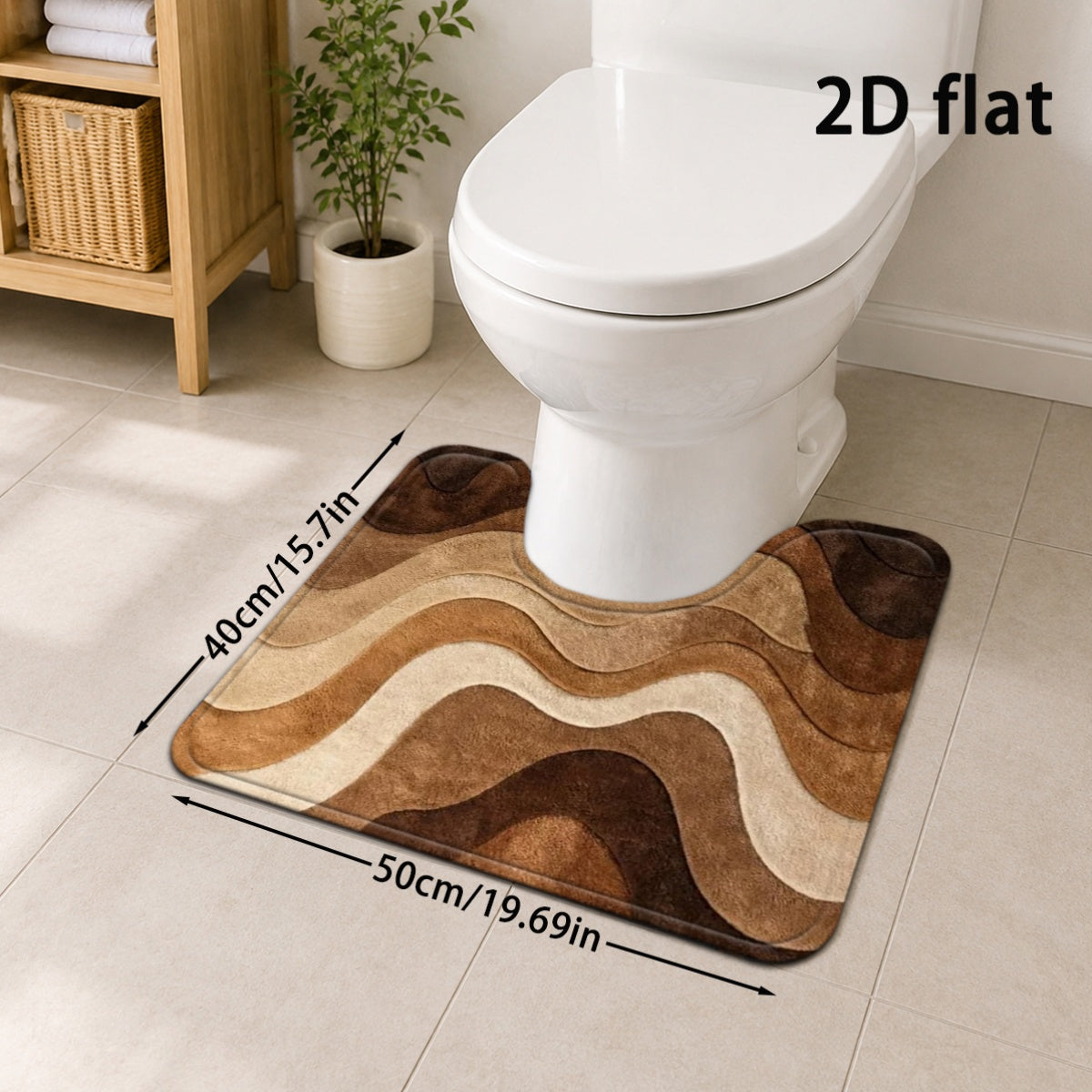 Tapis contour WC à vagues, âme de mousse éponge