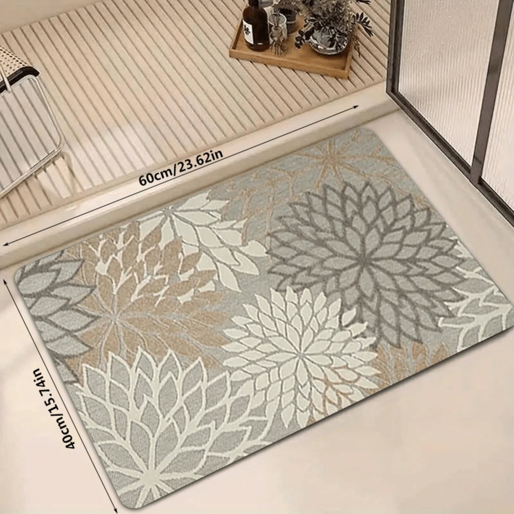 Tapis de cuisine à grandes fleurs de dahlia imprimées