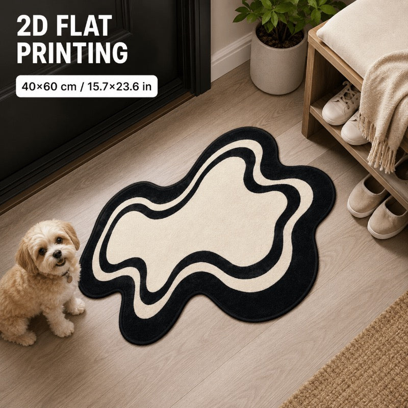 Tapis de salle de bain abstrait, forme libre